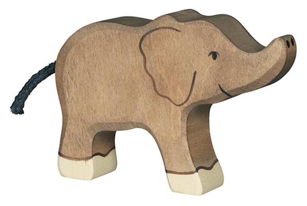 Holztiger wildernis - olifant klein - 12x2x8cm - houten figuur - handgemaakt