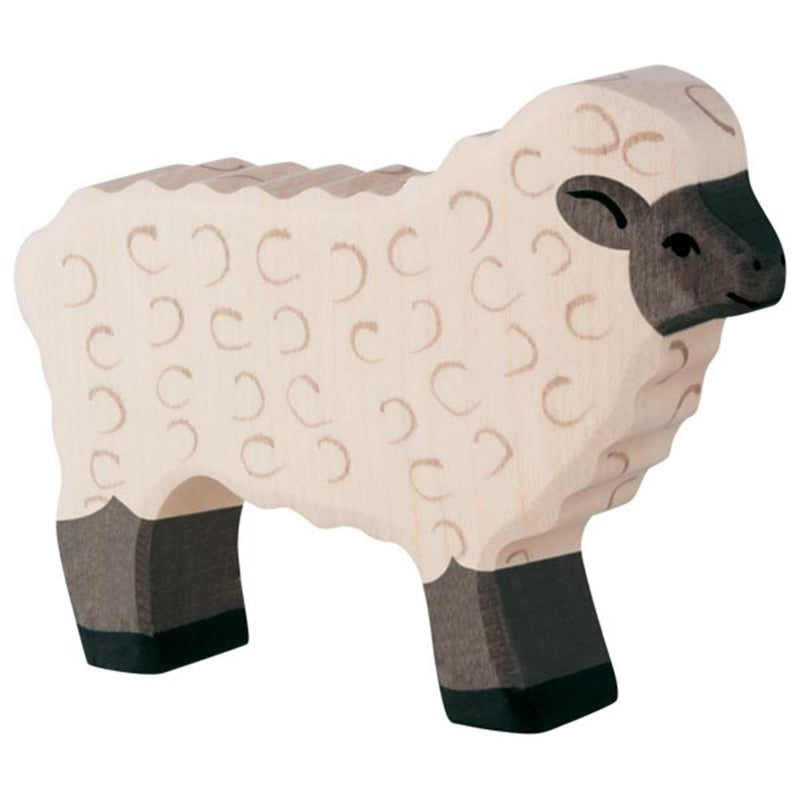 Holztiger schaap. 11x2,2x8,3 cm. 3+
