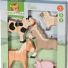 Holztiger landbouwdieren. 5 delig. 3+