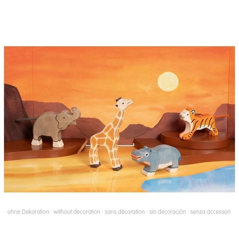 Holztiger wilde dieren. 4 delig. 3+