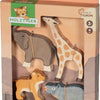 Holztiger wilde dieren. 4 delig. 3+