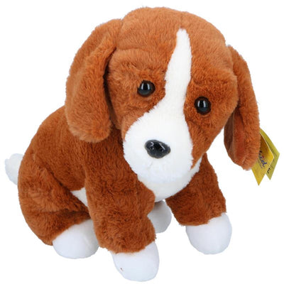 Eddy toys pluche hond bruin wit 45cm