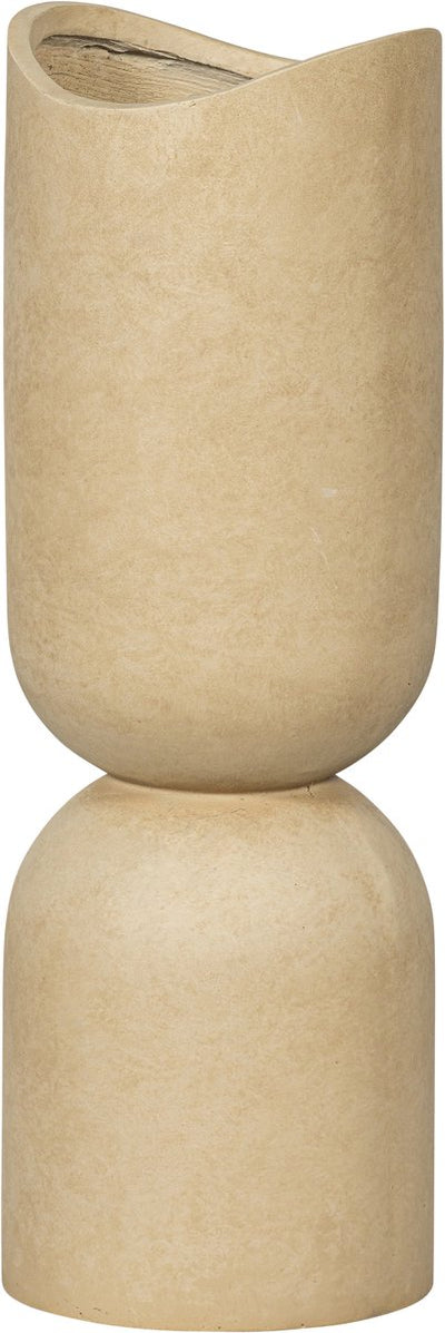 Woood vaas plantenpot mosi - fiber clay - beige - 75x25 cm