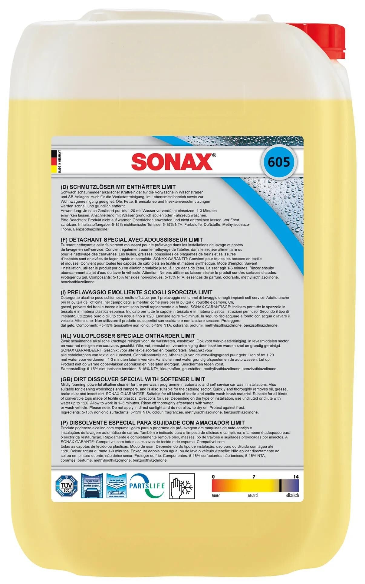 Sonax reiniger schmutzlöser mit enthärter limit dirt loosener m.enthaerte 25 ltr. can