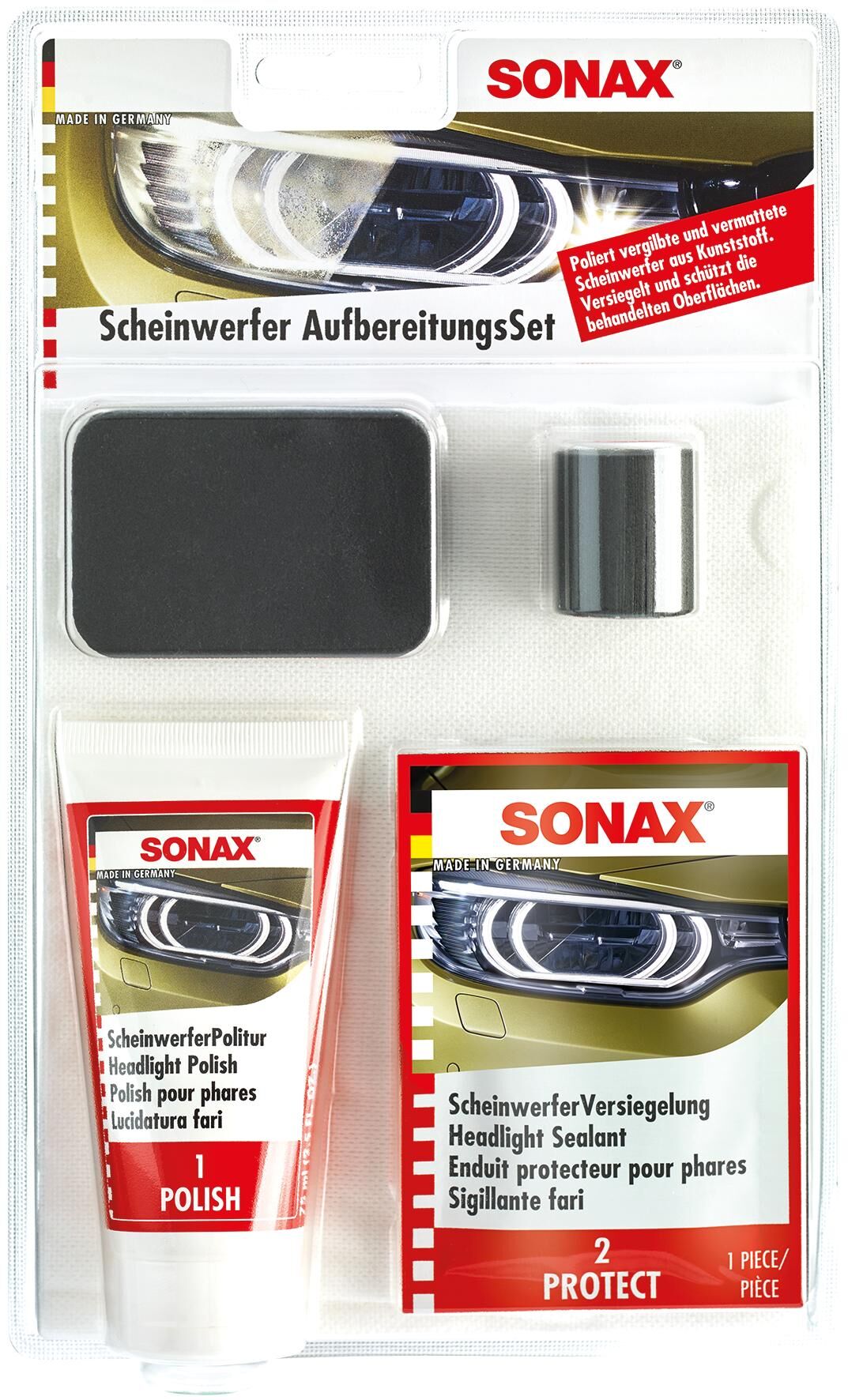 Sonax koplampreparatieset headlight reconditioning.