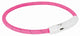 Trixie lichtgevende halsband hond flash usb tpu nylon roze