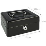 Westcott ac-e51000-zw geldkist 152x120x79mm zwart, kunststof inzet met 6 vakken - afbeelding 2