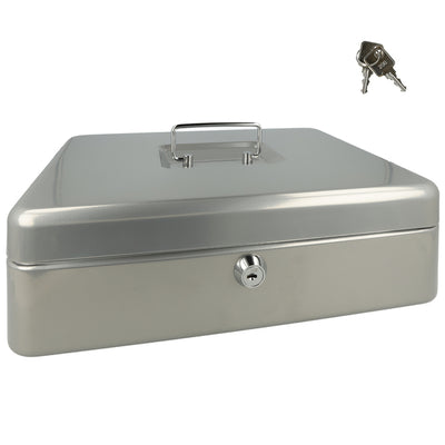 Westcott ac-e51002-zi geldkist 301x242x91mm zilvergrijs, kunststof inzet met 5 vakken