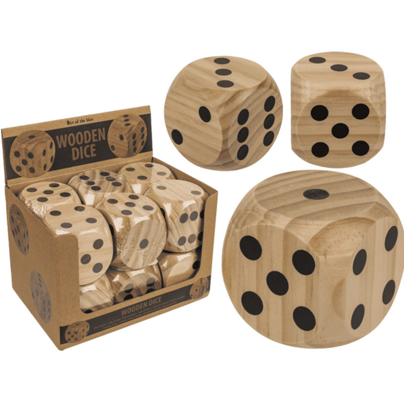 Dsp houten dobbelstenen. ca. 6x6 cm. 12