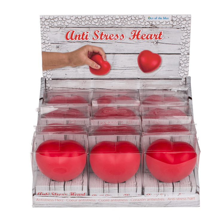 Dsp anti-stress hart, ca 6 cm. 12 stuks