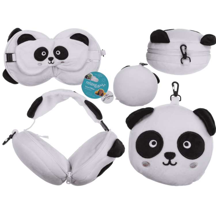 Kinder pluche reiskussen met oogmasker p