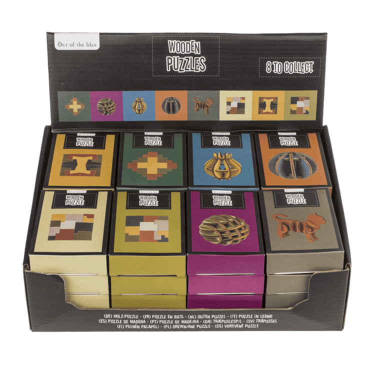 Dsp houten puzzel, 8 assortie in doos.