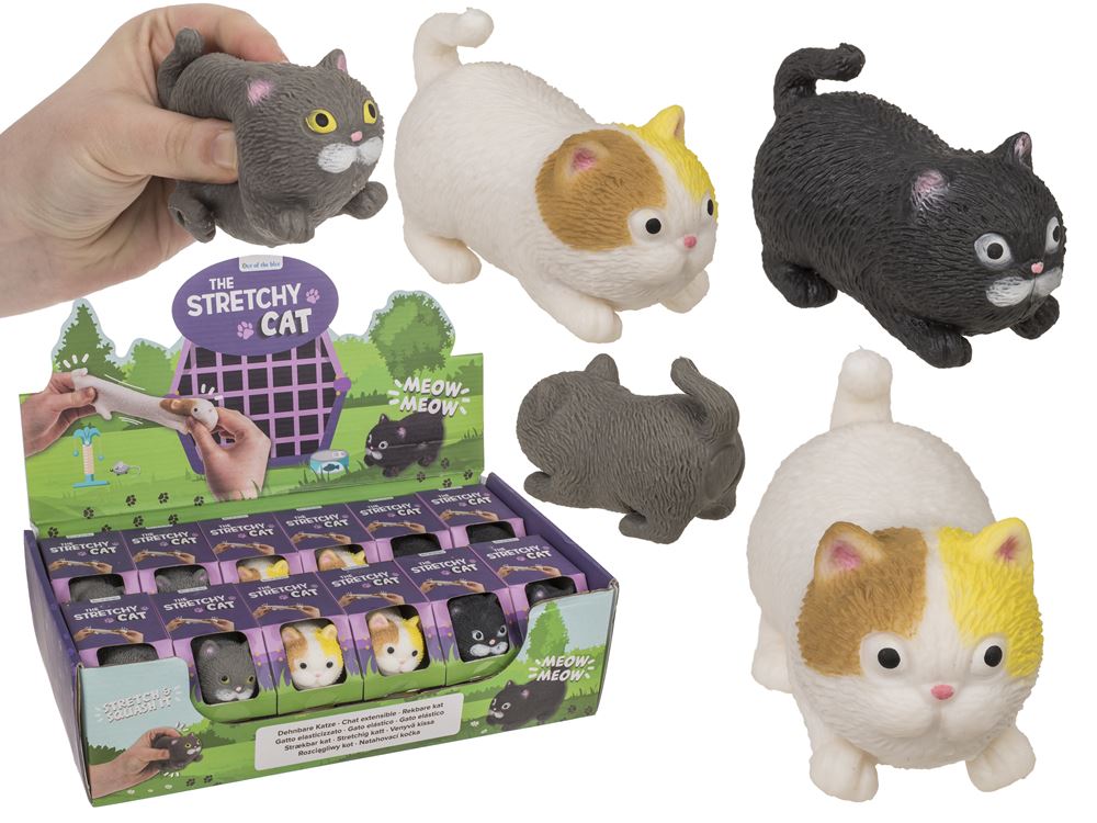 Dsp strech kat, 9 cm, 3 ass. 24 stuks in