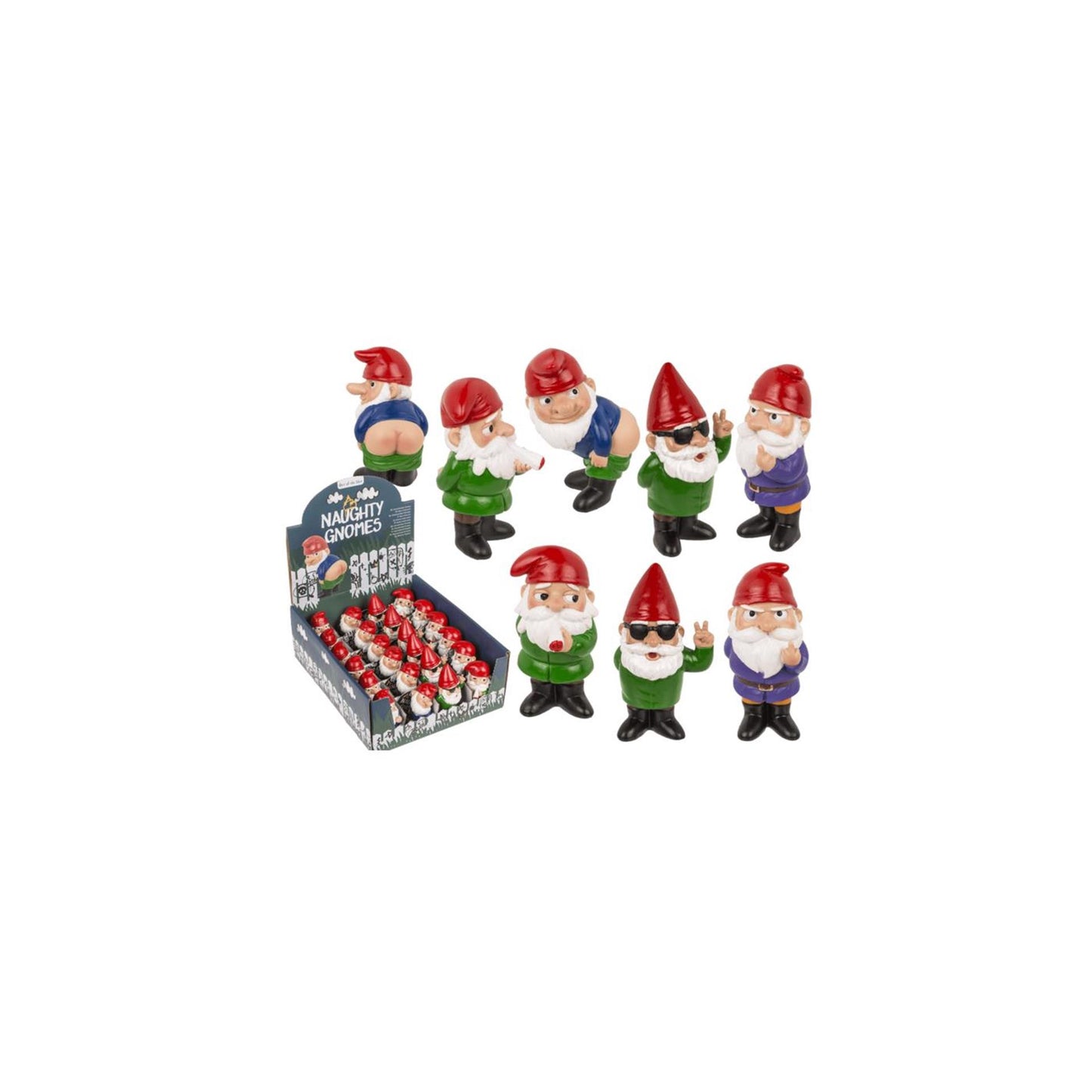 Ootb ondeugende kabouter polyresin 4,5x7cm