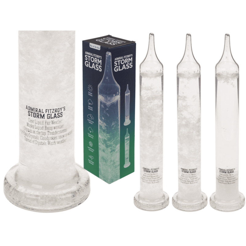 Storm glass 6 x 28 cm in display. | 2 stuks