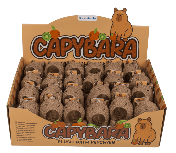 Sleutelhanger capybara. 10 cm. 2 a 24 st