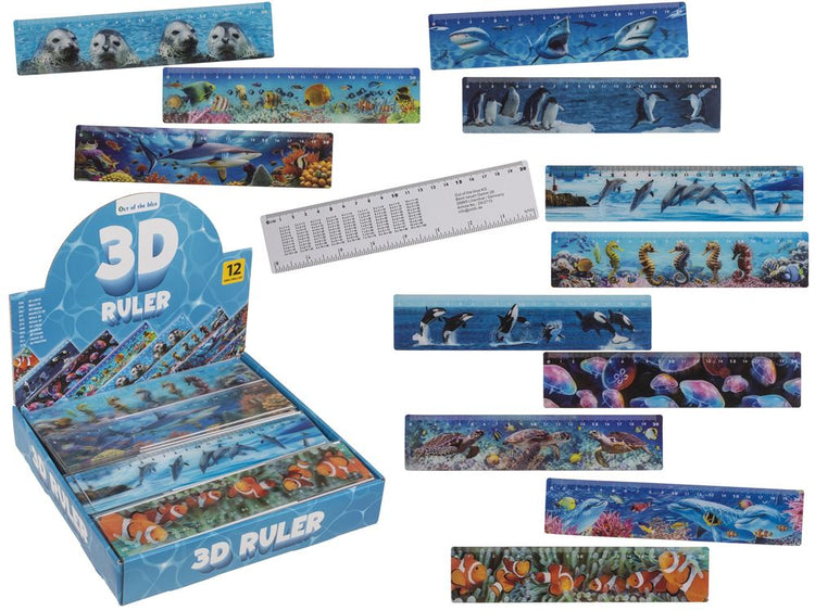Dsp lineaal zeedieren, 21 cm. 12 ass.