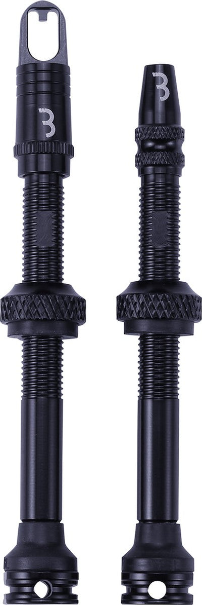 Bbb cycling tubeless ventiel set voor mtb en racefiets - aluminium tubeless valve - al valves - 60 mm - zwart - bti-160