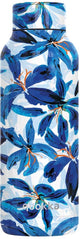 Quokka , isolatie fles 510 ml dubbelwandig met bloemen decor hibiscus, turquoise