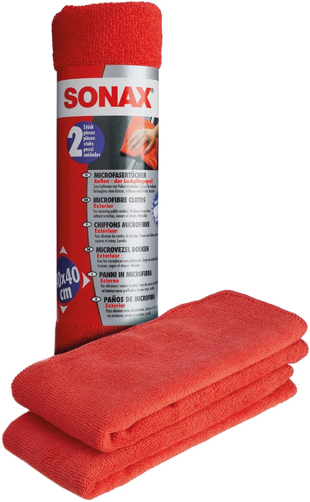 Sonax microfasertuch außen - der lackpflegeprofi microfibre cloth outside pckg. 2 pieces