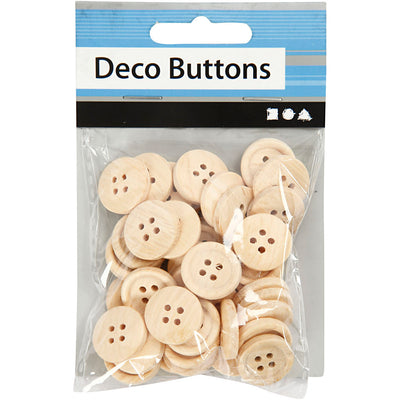 Creativ company cc houten knopen 18 mm 40 stuks