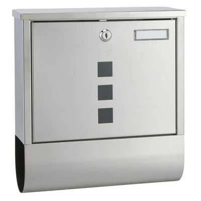Hi brievenbus met krantenhouder 30,5x9,6x33,5 cm roestvrij staal