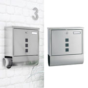 Hi brievenbus met krantenhouder 30,5x9,6x33,5 cm roestvrij staal - afbeelding 1