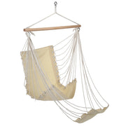 Hi hangstoel met voetensteun katoen canvas beige - afbeelding 2