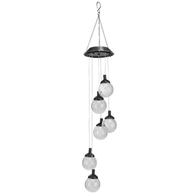 Hi hi decoratielamp solar led 6 peertjes craquelé glas