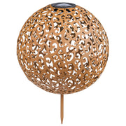 HI HI Tuinlamp solar LED bol 28,5 cm metaal bruin - afbeelding 2