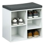 Hi schoenenrek met kussen 51,5x29x48 cm wit - afbeelding 2