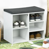 Hi schoenenrek met kussen 51,5x29x48 cm wit - afbeelding 1
