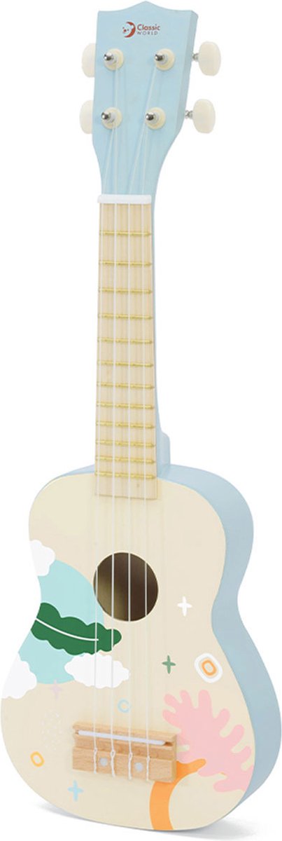Classic world houten ukelelegitaar voor kinderen blauw - uni