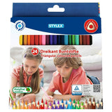 Stylex driehoekige kleurpotloden 24 kleuren - afbeelding 1