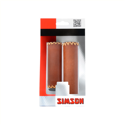 Simson lederen handvatten bruin kort lang