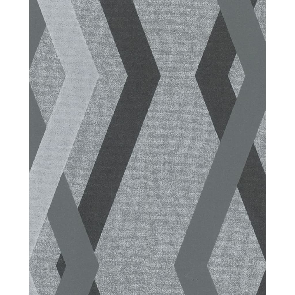 Noordwand behang topchic graphic lines diamonds grijs en zwart