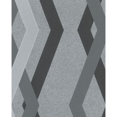 Noordwand behang topchic graphic lines diamonds grijs en zwart