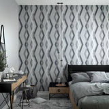 Noordwand behang topchic graphic lines diamonds grijs en zwart - afbeelding 1