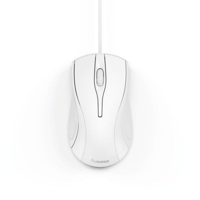 Hama optische muis met 3 knoppen mc-200 met kabel wit