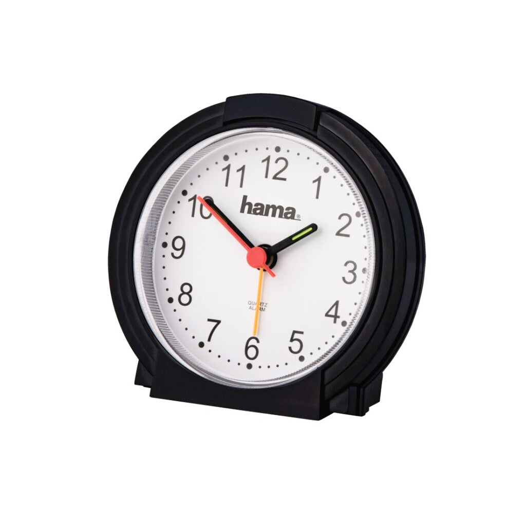 Hama wekker classic geluidsarm zwart wit