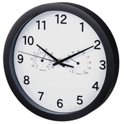 Hama wandklok pure plus ø 25 cm met thermo- hygrometer geluidsarm zwart - afbeelding 1