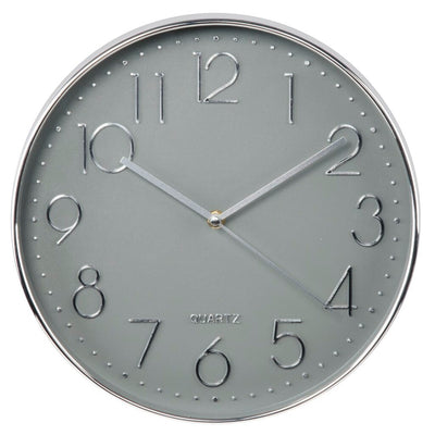 Hama wandklok elegance ø 30 cm geluidsarm zilver grijs