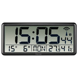 Hama wandklok- jumbo- radiogestuurd- zwart - afbeelding 1