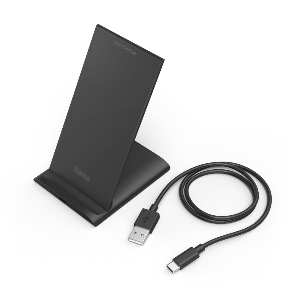 Hama wireless charger qi-fc10s 10 w draadloze smartphone-oplaadpad zwart