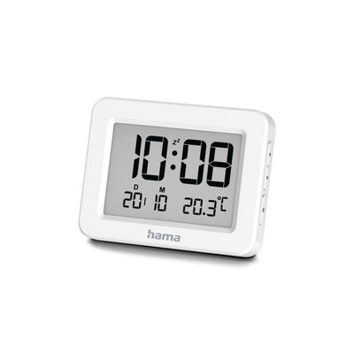 Hama digitale lcd wekker kos wit