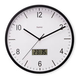 Hama dcf wandklok lanzarote tikt niet + thermometer en hygrometer 35 cm zwart wit - afbeelding 1