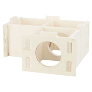 Trixie trixie knaagdierenhuis 3 kamers 25x10x25 cm hout - afbeelding 2