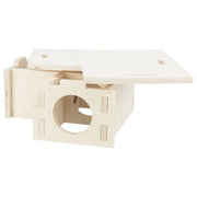 Trixie trixie knaagdierenhuis 3 kamers 25x10x25 cm hout - afbeelding 3