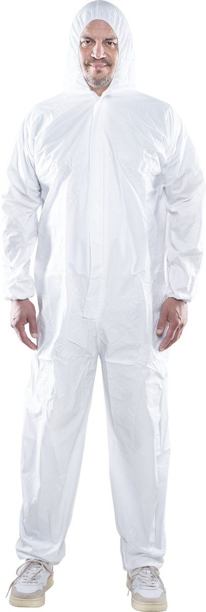 Wolfcraft - wegwerp overall met capuchon - xxl - 4970000 xxl