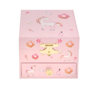 Muziekdoosje unicorn met lade | 4 stuks